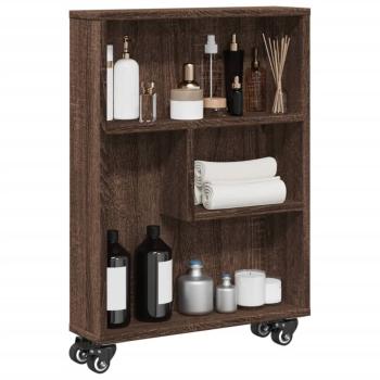 ARDEBO.de - Aufbewahrungswagen Schmal Eichen-Optik 48x13x68cm Holzwerkstoff