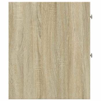 Badschrank Schmal mit Rollen Sonoma-Eiche Holzwerkstoff