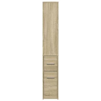 Badschrank Schmal mit Rollen Sonoma-Eiche Holzwerkstoff