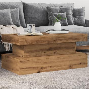 ARDEBO.de - Couchtisch mit LED-Leuchten Artisan-Eiche 90x50x40 cm