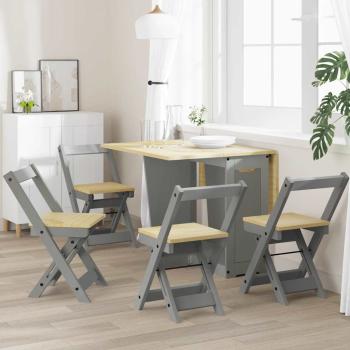 ARDEBO.de - Esszimmerstühle Klappbar 4 Stk. Corona Grau Massivholz Kiefer