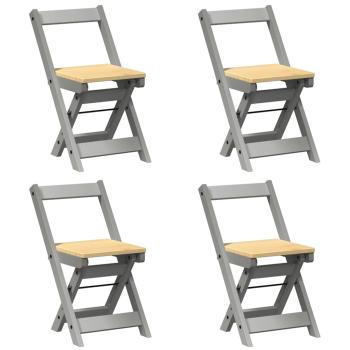 Esszimmerstühle Klappbar 4 Stk. Corona Grau Massivholz Kiefer