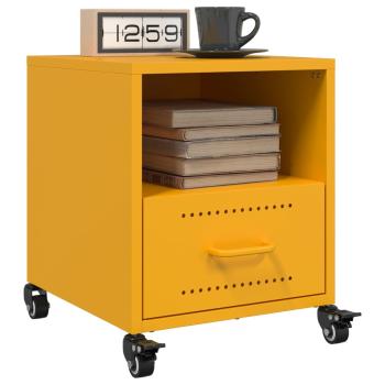 ARDEBO.de - Nachttische 2 Stk. Senfgelb 36x39x43,5 cm Stahl