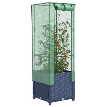 ARDEBO.de - Hochbeet mit Gewächshaus-Aufsatz Rattan-Optik 40x40x139 cm