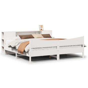 Massivholzbett ohne Matratze Weiß 180x200 cm Kiefernholz