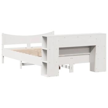 Massivholzbett ohne Matratze Weiß 140x200 cm Kiefernholz