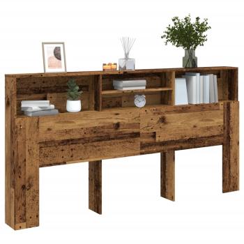ARDEBO.de - Bett-Kopfteil mit Ablagen Altholz-Optik 200x19x103,5 cm