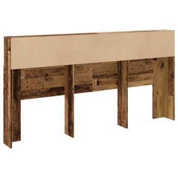 Bett-Kopfteil mit Ablagen Altholz-Optik 200x19x103,5 cm