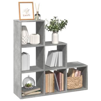 ARDEBO.de - Raumteiler-Bücherregal 3 Etagen Betongrau 99x29x99 cm