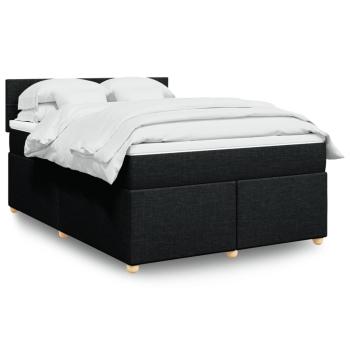 ARDEBO.de - Boxspringbett mit Matratze Schwarz 160x200 cm Stoff