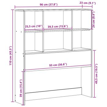 Kopfteil mit Stauraum Wachsbraun 90 cm Massivholz Kiefer