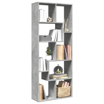 ARDEBO.de - Raumteiler-Bücherregal Betongrau 67x25x161,5 cm Holzwerkstoff