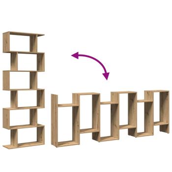 Raumteiler-Bücherregal 6 Etagen Artisan-Eiche 70x24x193 cm