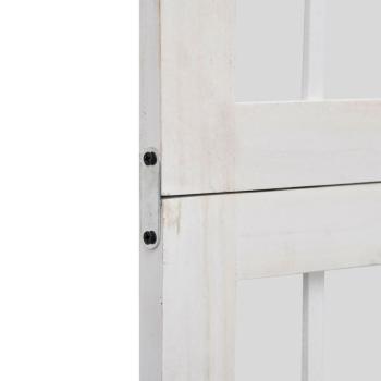 4-tlg. Raumteiler Weiß Massivholz Paulownia