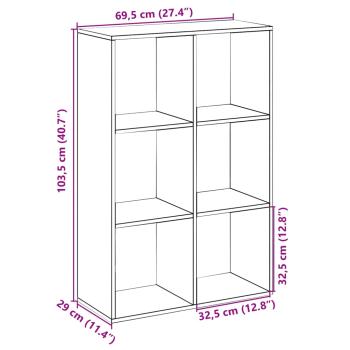 Raumteiler-Bücherregal Weiß 69,5x29x103,5 cm Holzwerkstoff
