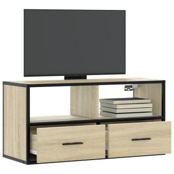 ARDEBO.de - TV-Schrank Sonoma-Eiche 80x31x39,5 cm Holzwerkstoff und Metall