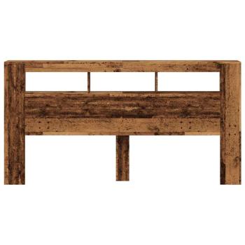 LED-Kopfteil Altholz-Optik 200x18,5x103,5 cm Holzwerkstoff