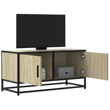 ARDEBO.de - TV-Schrank Sonoma-Eiche 80x34,5x40 cm Holzwerkstoff und Metall