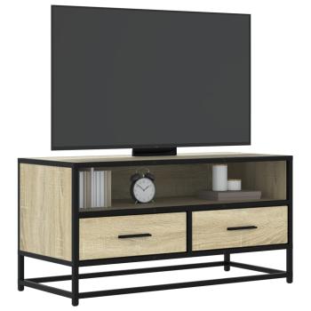 ARDEBO.de - TV-Schrank Sonoma-Eiche 80x34,5x40 cm Holzwerkstoff und Metall