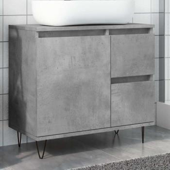ARDEBO.de - Waschbeckenunterschrank Betongrau 65x33x60 cm Holzwerkstoff
