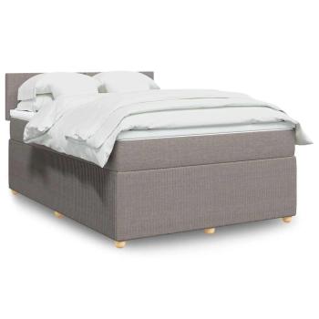 ARDEBO.de - Boxspringbett mit Matratze Taupe 140x190 cm Stoff