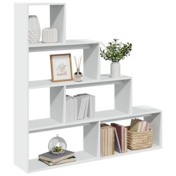 ARDEBO.de - Raumteiler-Bücherregal 4 Stufen Weiß 143,5x29x143,5 cm