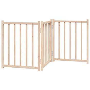 3-tlg. Hundetor Faltbar 150 cm Massivholz Tanne
