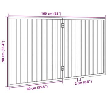2-tlg. Hundetor Faltbar Braun 160 cm Pappelholz