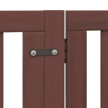 12-tlg. Hundetor mit Tür Faltbar Braun 960 cm Pappelholz