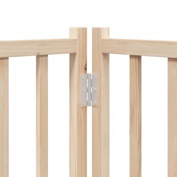 4-tlg. Hundetor mit Tür Faltbar 320 cm Massivholz Tanne