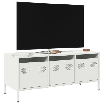 ARDEBO.de - TV-Schrank Weiß 101,5x39x43,5 cm Kaltgewalzter Stahl