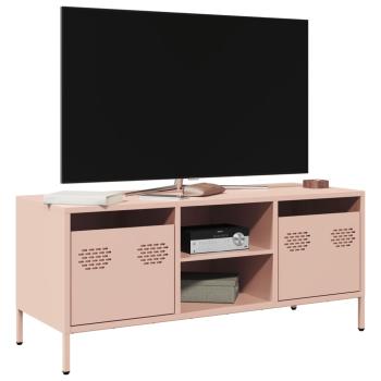 ARDEBO.de - TV-Schrank Rosa 101,5x39x43,5 cm Kaltgewalzter Stahl