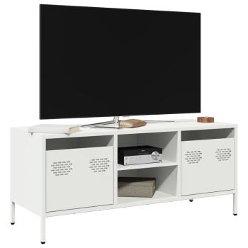 ARDEBO.de - TV-Schrank Weiß 101,5x39x43,5 cm Kaltgewalzter Stahl
