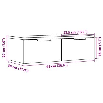 Wandschrank Artisan-Eiche 68x30x20 cm Holzwerkstoff