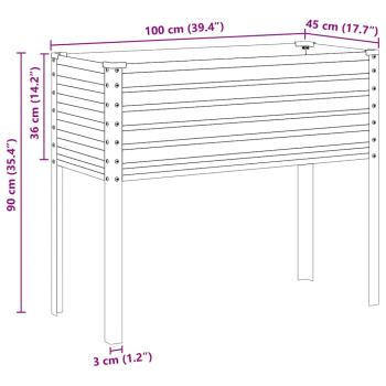 Pflanzkübel Grau 100x41x90 cm Stahl