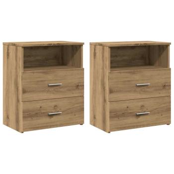 Nachttische 2 Stk. Artisan-Eiche 50x32x60 cm Holzwerkstoff