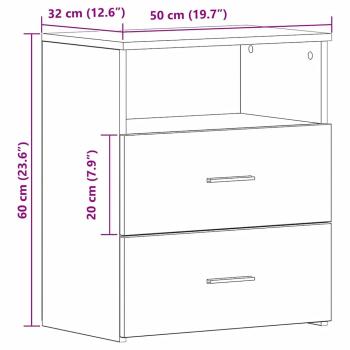 Nachttische 2 Stk. Artisan-Eiche 50x32x60 cm Holzwerkstoff