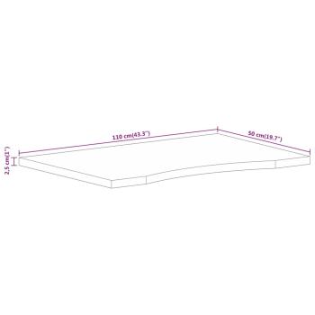 Schreibtischplatte mit Aussparung 110x50x2,5cm Massivholz Mango