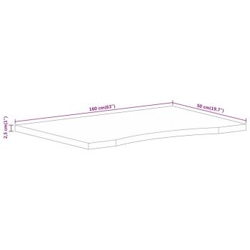 Schreibtischplatte mit Aussparung 160x50x2,5cm Massivholz Mango