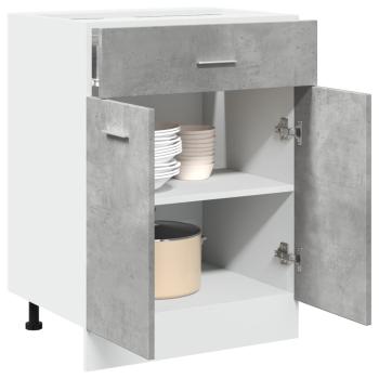 ARDEBO.de - Schubunterschrank Betongrau 60x46x81,5 cm Holzwerkstoff