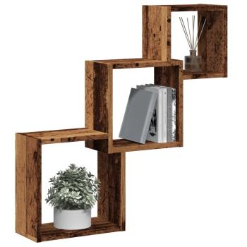 ARDEBO.de - Würfelregale Altholz-Optik 68x15x68 cm Holzwerkstoff