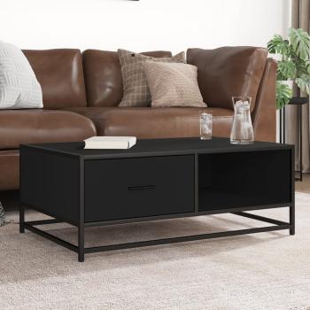 ARDEBO.de - Couchtisch Schwarz 90x57x35 cm Holzwerkstoff und Metall