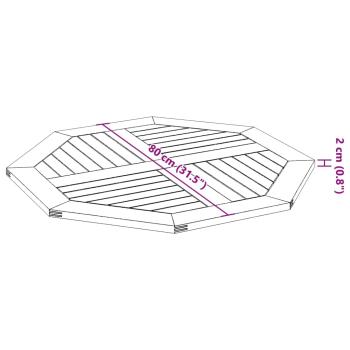 Tischplatte 80x80x2,2 cm Achteckig Massivholz Akazie