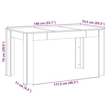 Esstisch Artisan-Eiche 140x74,5x76 cm Holzwerkstoff