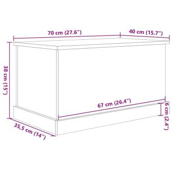 Aufbewahrungstruhe Altholz-Optik 70x40x38 cm Holzwerkstoff
