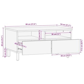 Couchtisch Schwarz 80x54x40 cm Holzwerkstoff