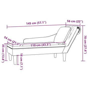 ARDEBO.de - Chaiselongue mit Kissen und Rechter Armlehne Braun Kunstleder