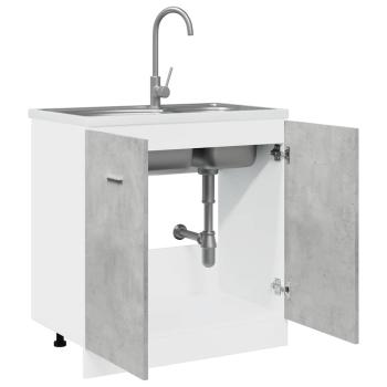Spülenunterschrank Betongrau 80x46x81,5 cm Holzwerkstoff