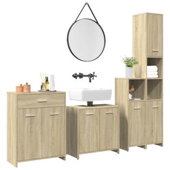 ARDEBO.de - 4-tlg. Badmöbel-Set Sonoma-Eiche Holzwerkstoff