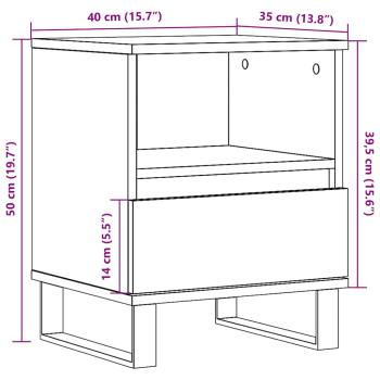 Nachttisch Altholz-Optik 40x35x50 cm Holzwerkstoff